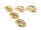 TheBeadChest Gold Cowrie Shells (Set of 5): Metal Beads for DIY Crafts & Jewelry-Making Inspired by African Sea Shells